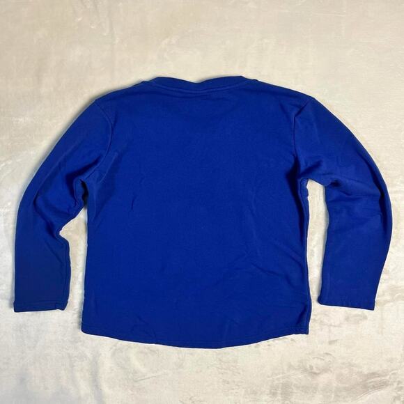 NFL Team Apparel NY Giants Sweatshirt Women's L Cute Lace Up Neckline Poet Fuzz - Picture 4 of 8